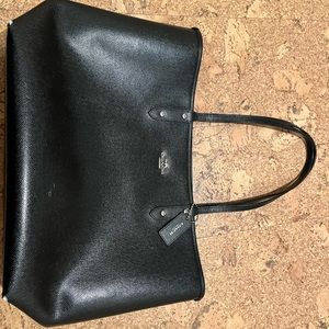 Black Leather Coach Tote Purse